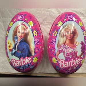 Barbie Hot Pink Floral Egg Containers with Doll Artwork - Set of 2